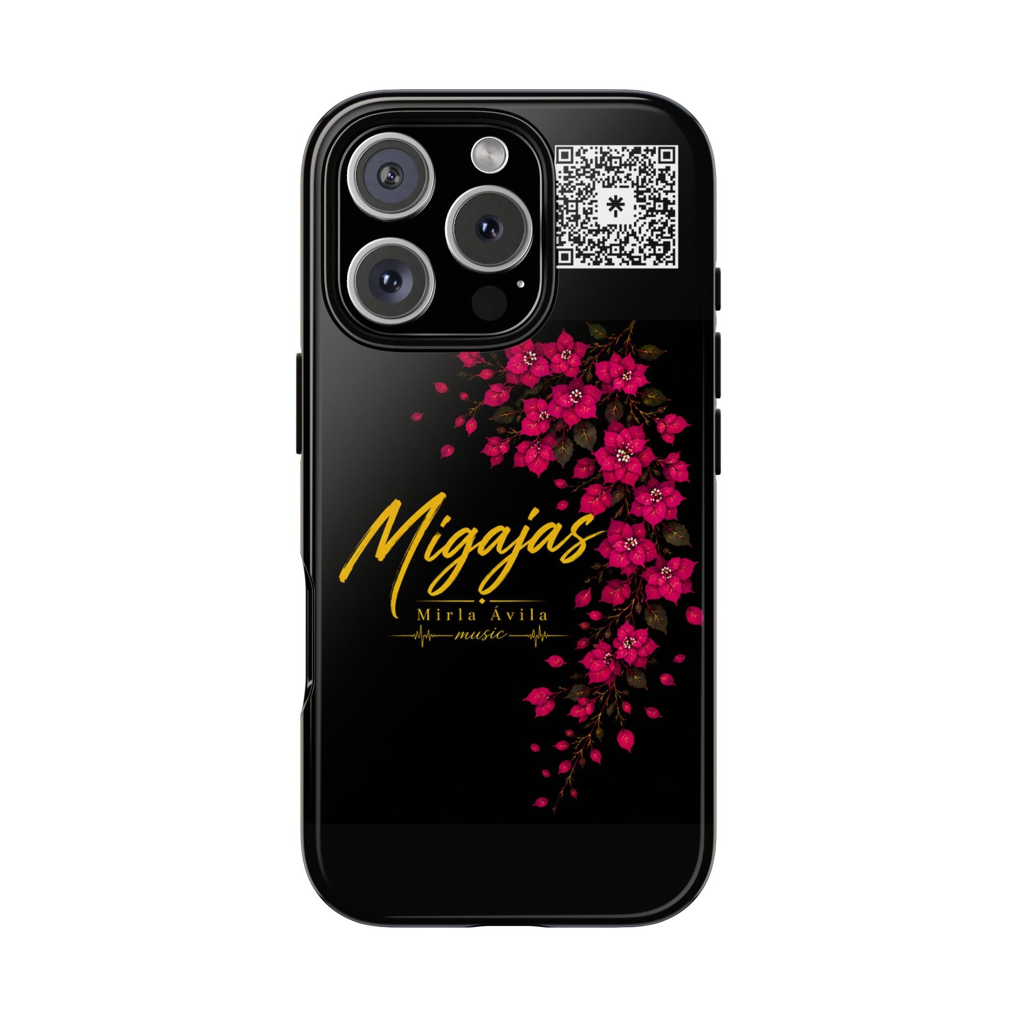 Phone Case — "Migajas" Floral Black Protective Tough Case
