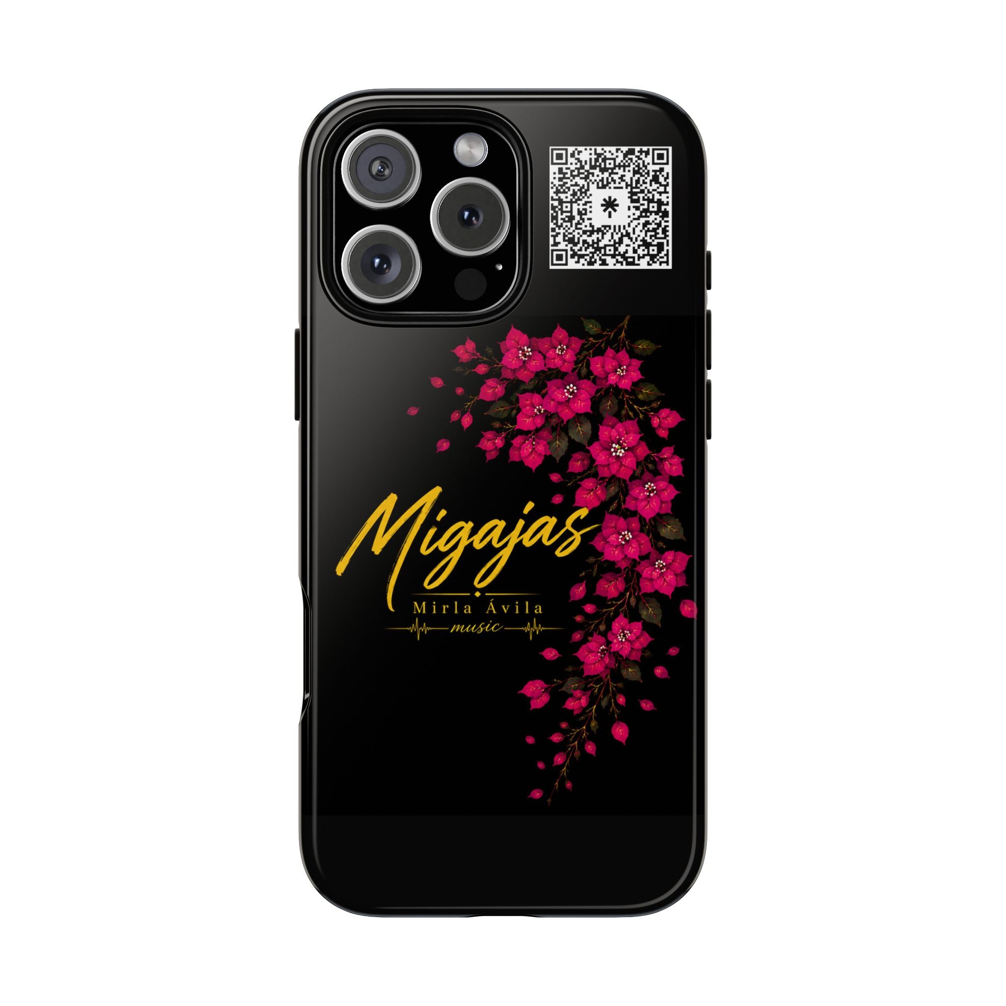 Phone Case — "Migajas" Floral Black Protective Tough Case